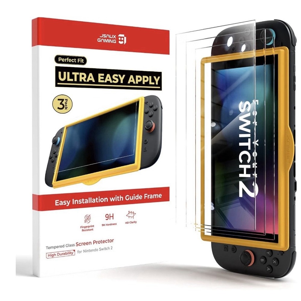 JSAUX 3-Pack Tempered Glass Screen Protector for Nintendo Switch 2